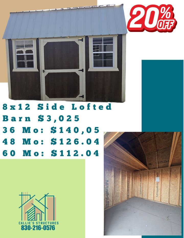 Side Lofted Barn - 8x12