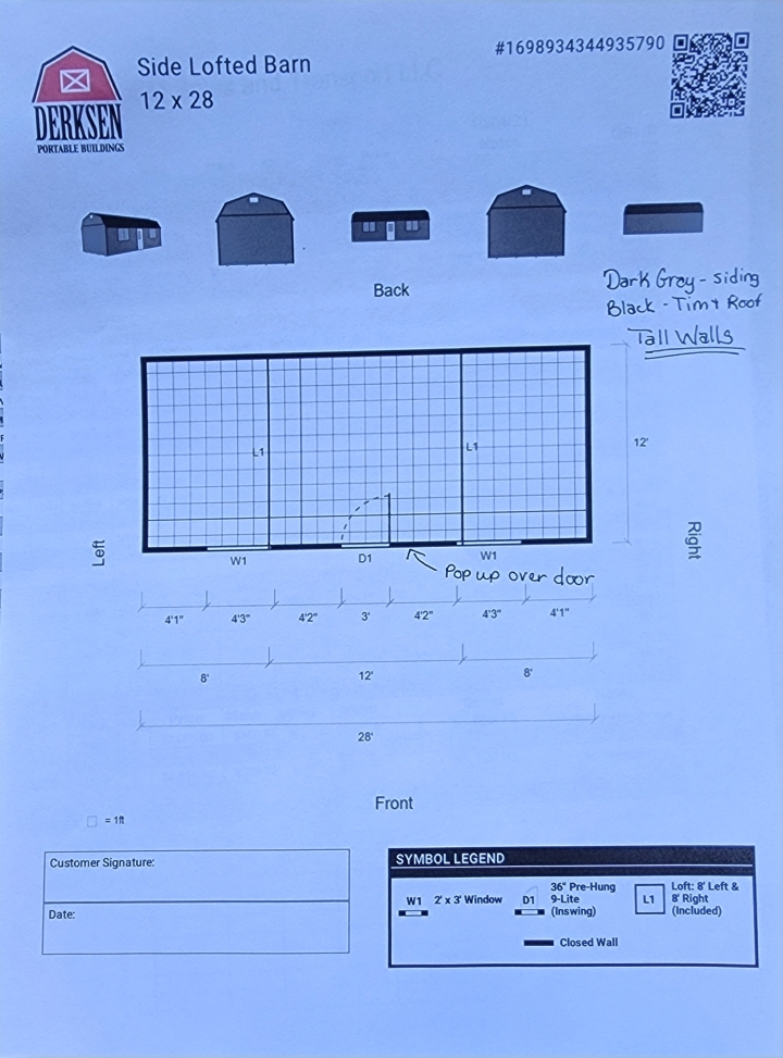 Side Lofted Barn - 12x28